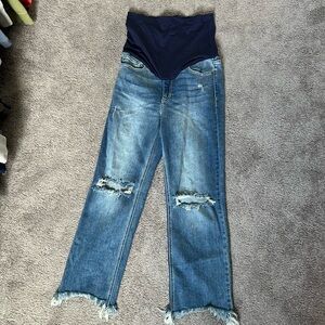 Pink blush maternity jeans